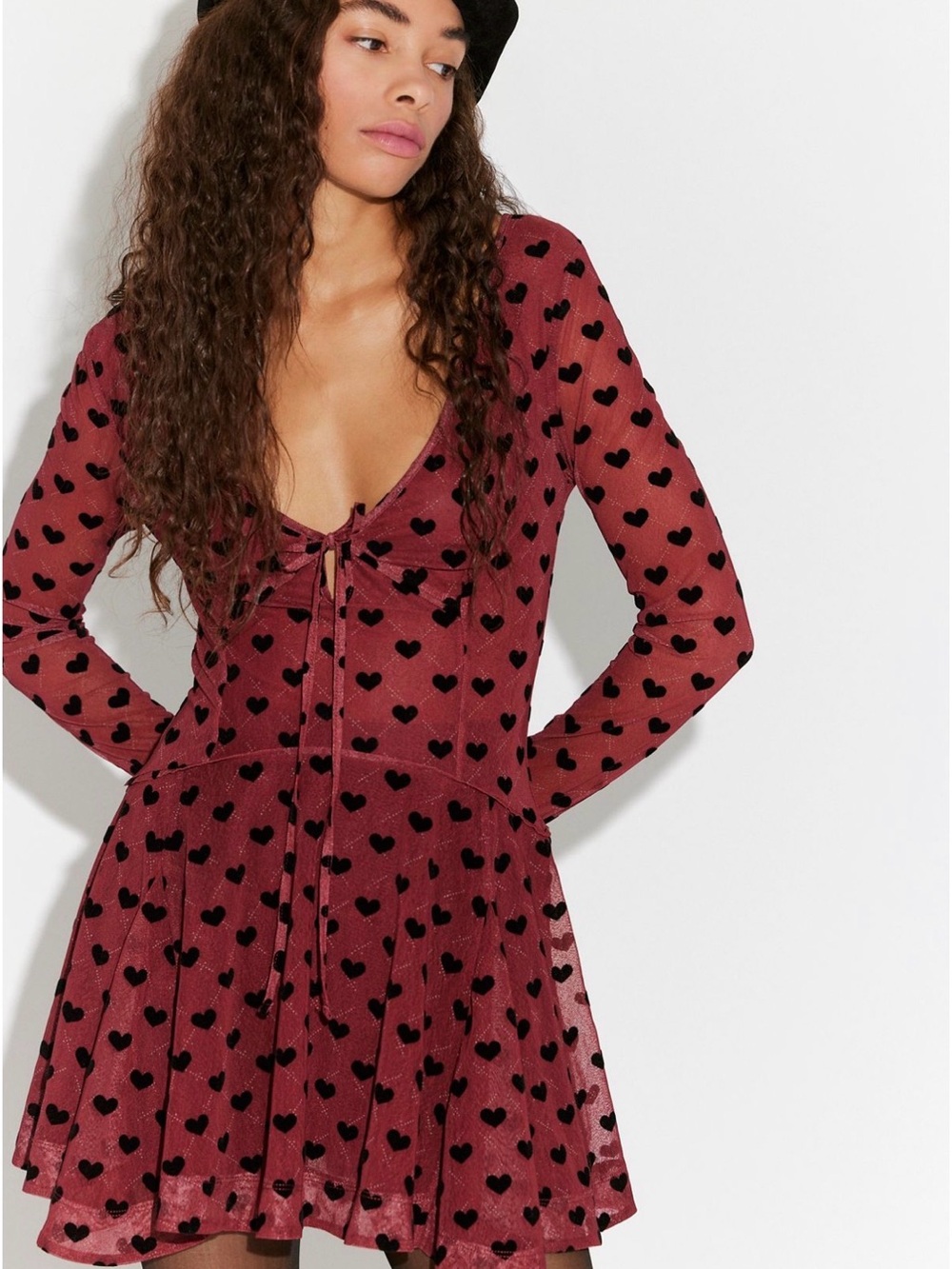 Free People Sway With Me Flocked Mini Dress-XSMALL ORIGINAL PRICE $148